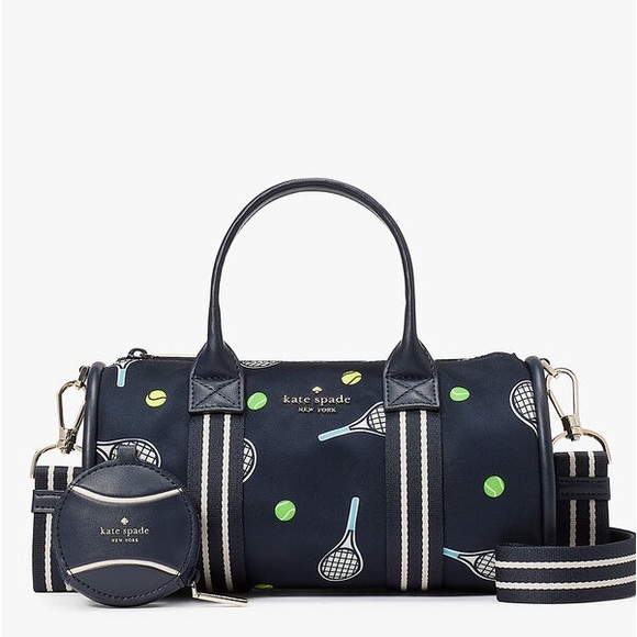 kate spade Handbags - ♠️Kate Spade Rosie Racquet And Tennis Ball Printed Small Duffle Crossbody, Blue